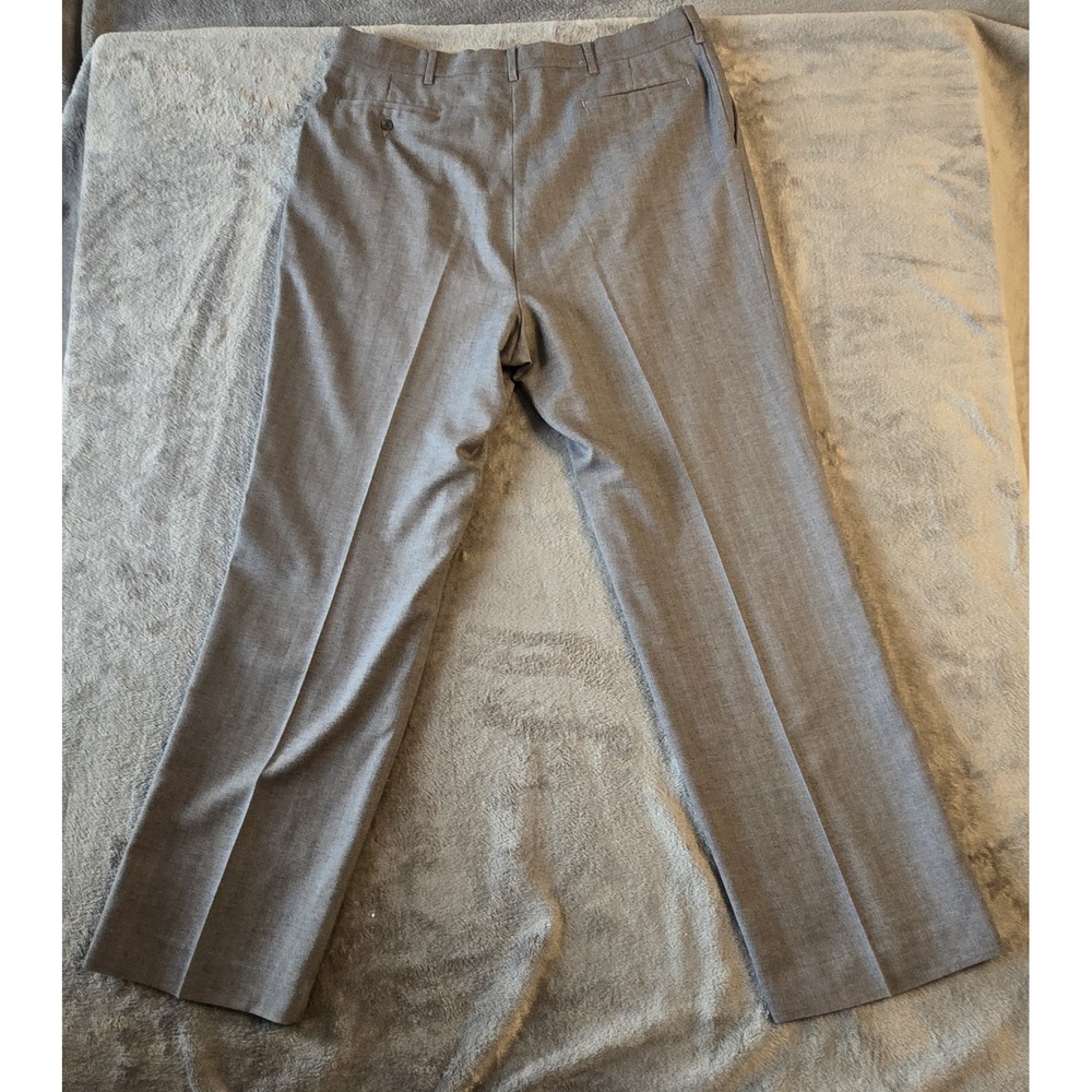 Vintage Reed‎ St James Gray Pleated Dress Pants Men 36x30 Dacron Polyester Blend